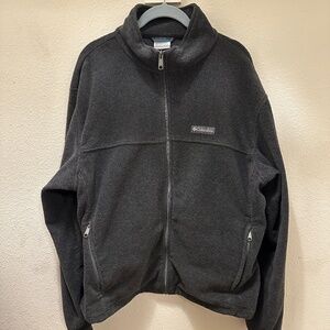 XL Men's Columbia Sportswear dark gray fleece full zip unlined jacket SZ XL